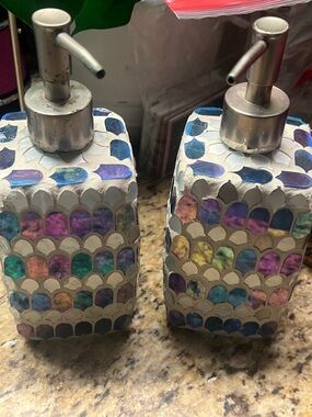Iridescent Mosaic Soap Dispenser - Multicolor